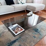 Brushed steel coffee table space age