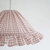 Emilia "small pink squares" conical textile suspension with flounce
