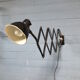 XL black scissor lamp from PeHaWe Leuchten Dresden, German 1940s