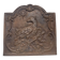 Ancienne plaque de cheminée en fonte ,décor aigle et soleil, 47 × 47 cm