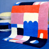 Geometric rectangular tufted carpet 90x60cm