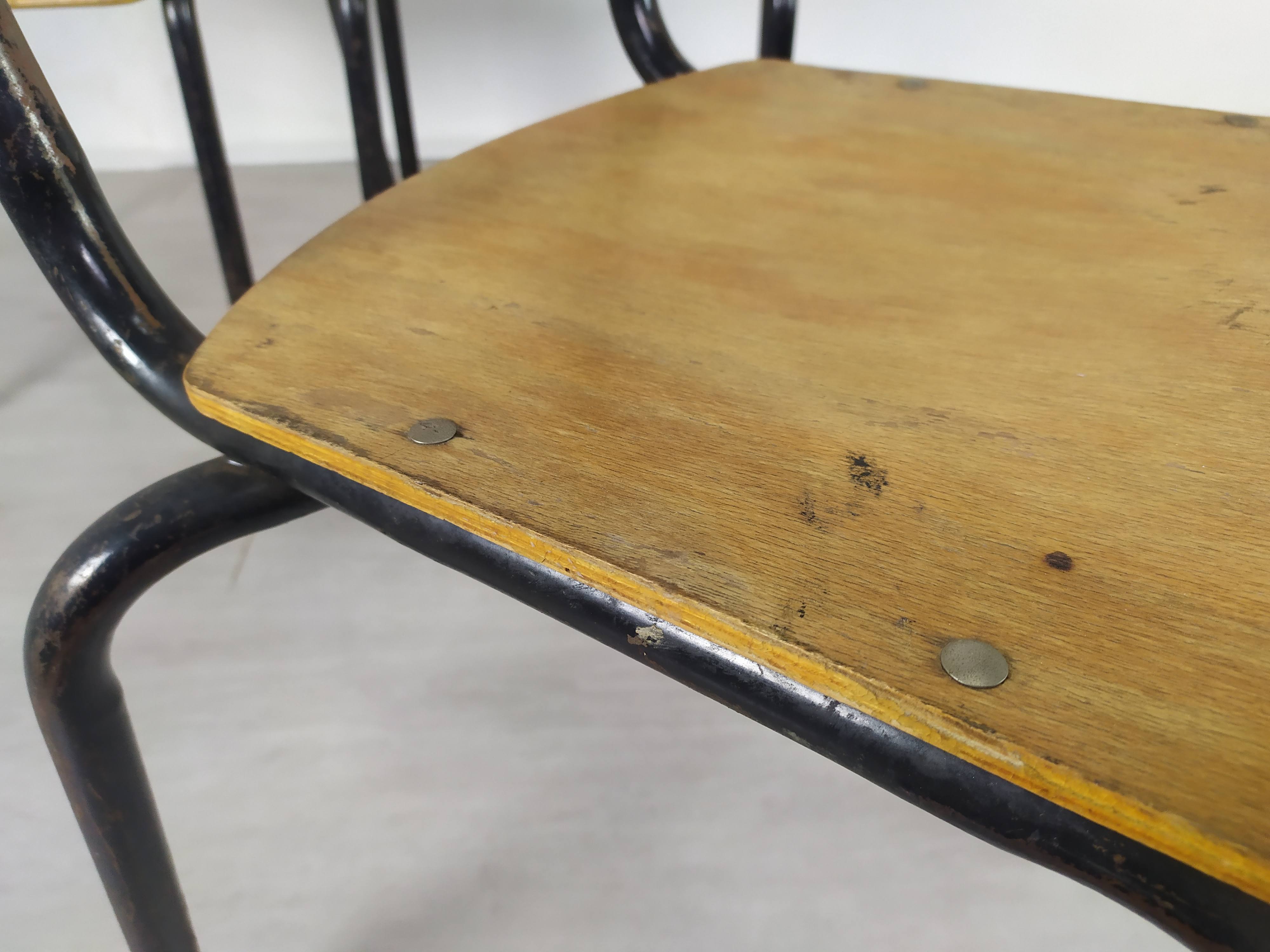 4 school chairs 1950