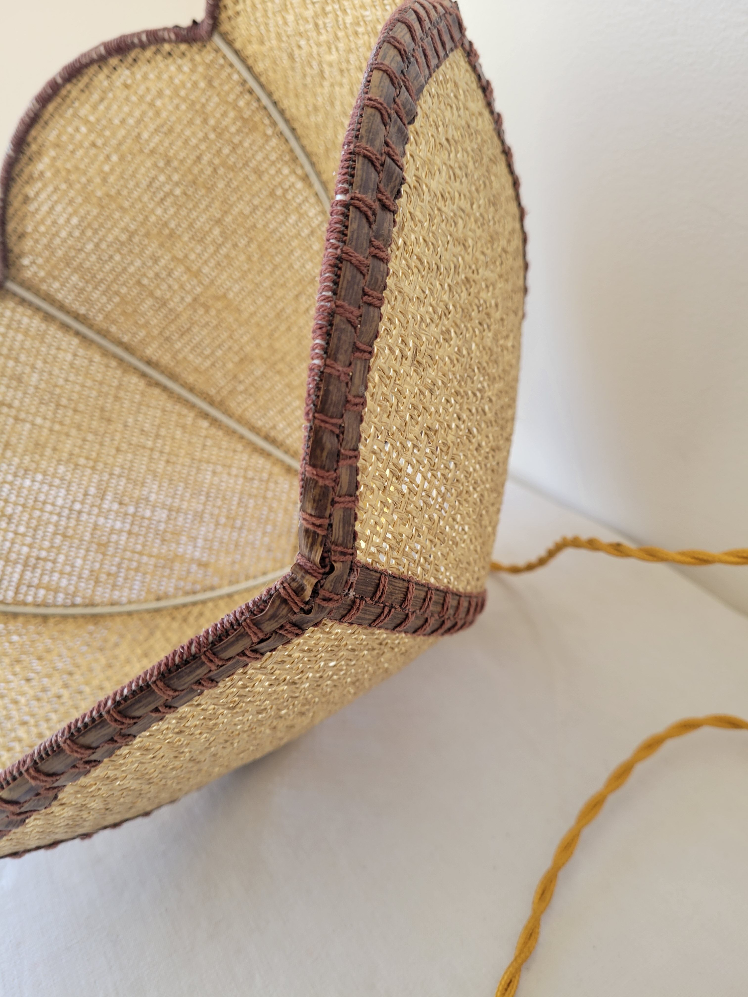 Suspension en rabane et cuir