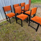 Set of 6 beautiful vintage brutalist chairs.