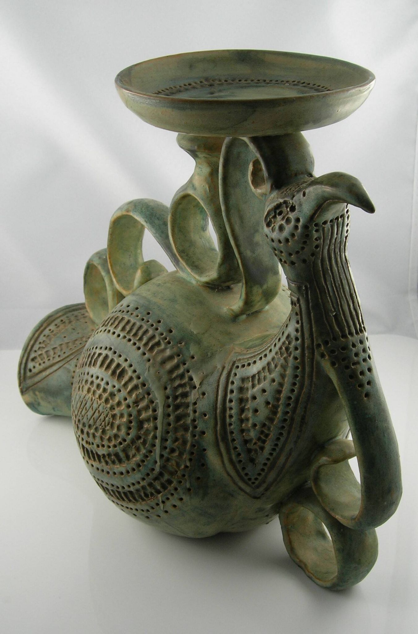 Monogrammed stoneware candlestick – Françoise Chedeville (1940)