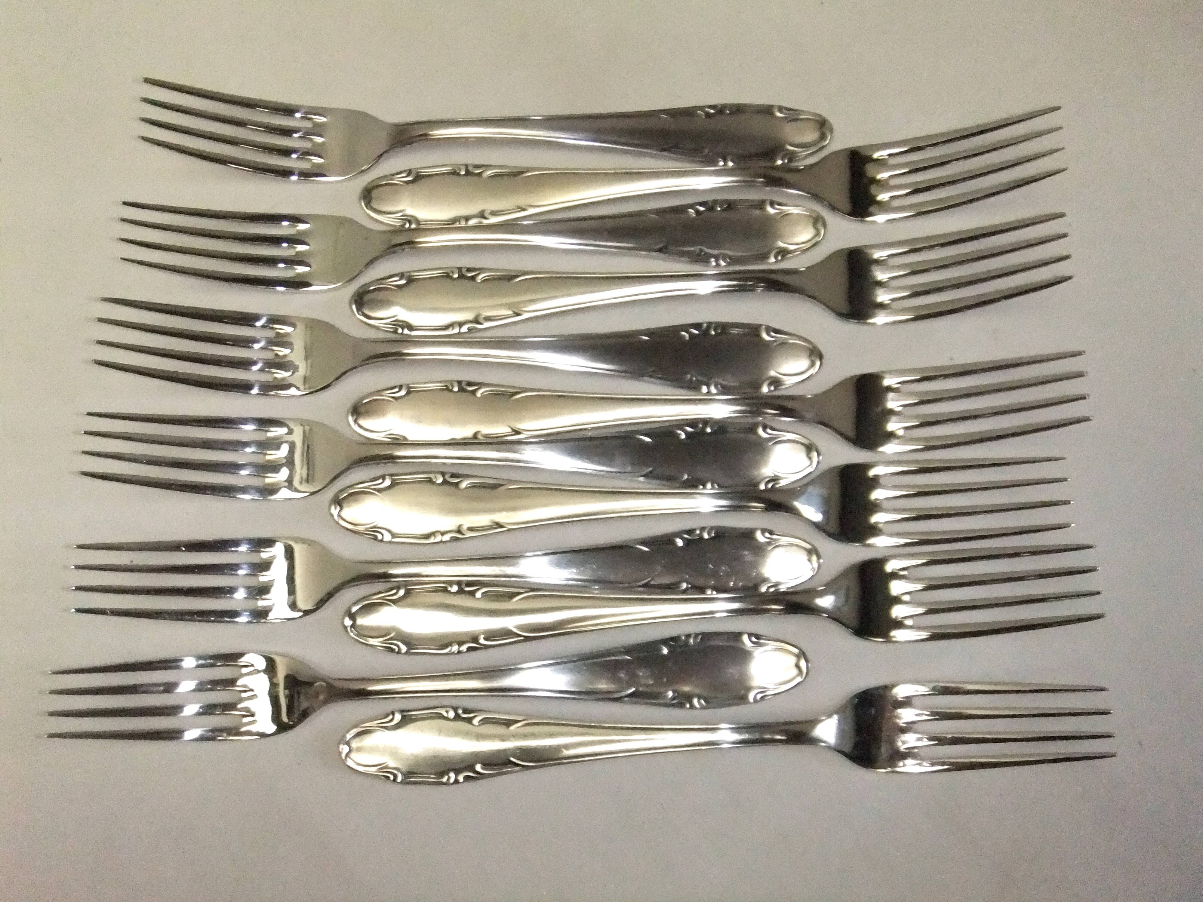 Deetjen Forks Silver Metal Net Goldsmith's Punch Service X 12