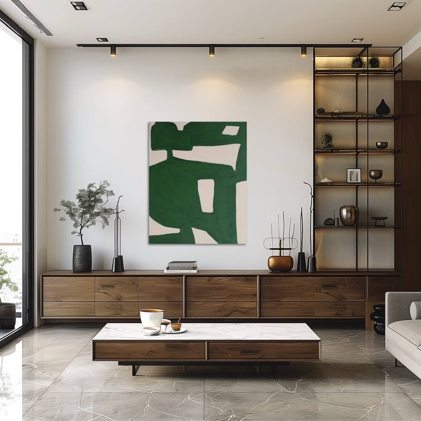 Peinture sur toile Organic vert