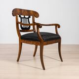 Pair of Biedermeier Armchairs, Germany, 19th Century, Walnut, French Polish