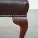 Dark brown cowhide leather Chesterfield ottoman
