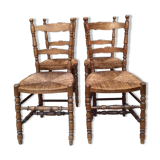 4 straw chairs with bar