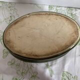 Old Oval Enameled Stoneware Dish with Wild Boar and Mushroom Hunting Motif