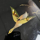 Art deco period serving tray with decoration fixed under glass