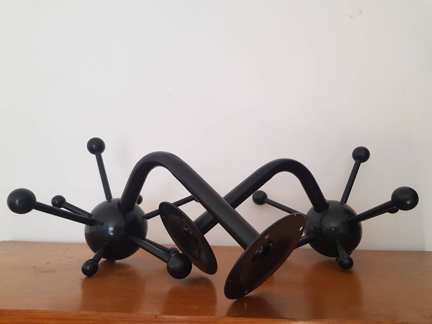 Set of 2 black Sputnik coat racks