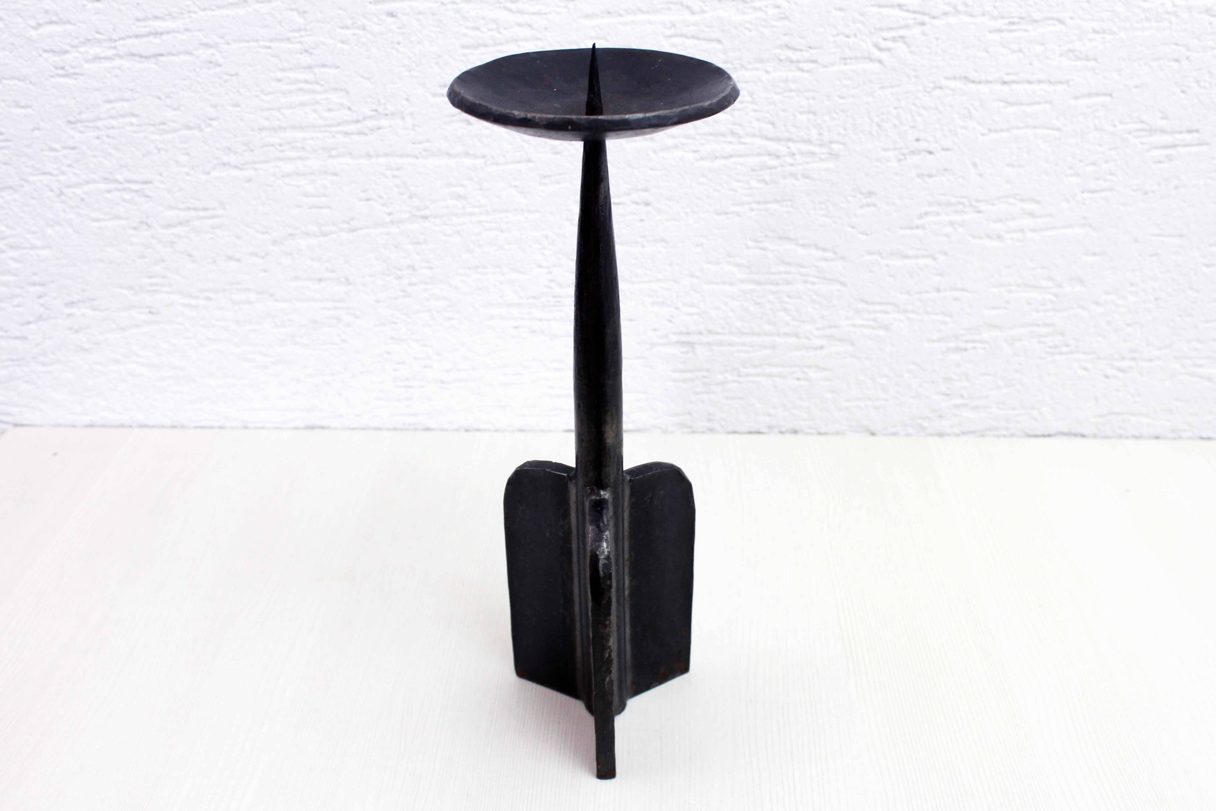 Brutalist metal candle holder