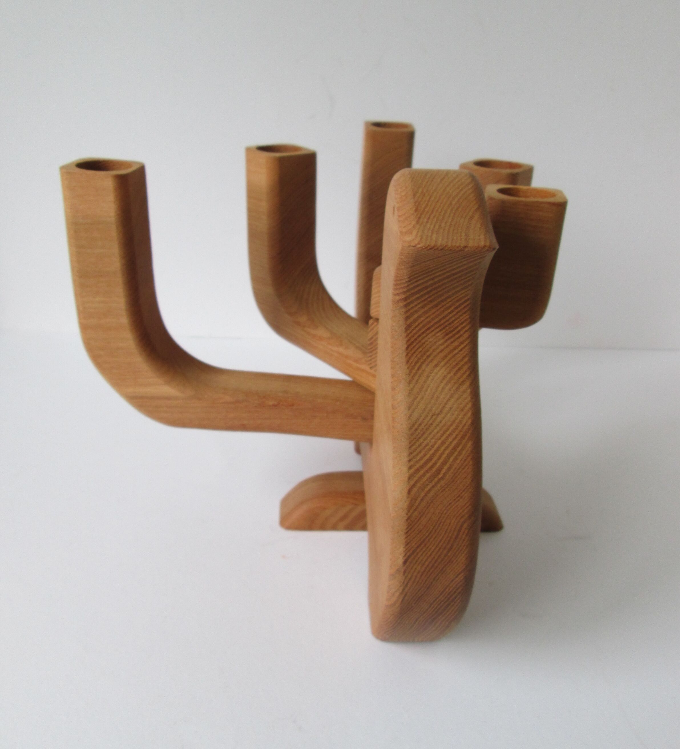 Wooden Swedish design 1970s candle holder (5 candles)  designed by Carl Nelson for Ta i Trä, Uppsala
