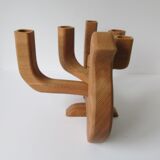 Wooden Swedish design 1970s candle holder (5 candles)  designed by Carl Nelson for Ta i Trä, Uppsala