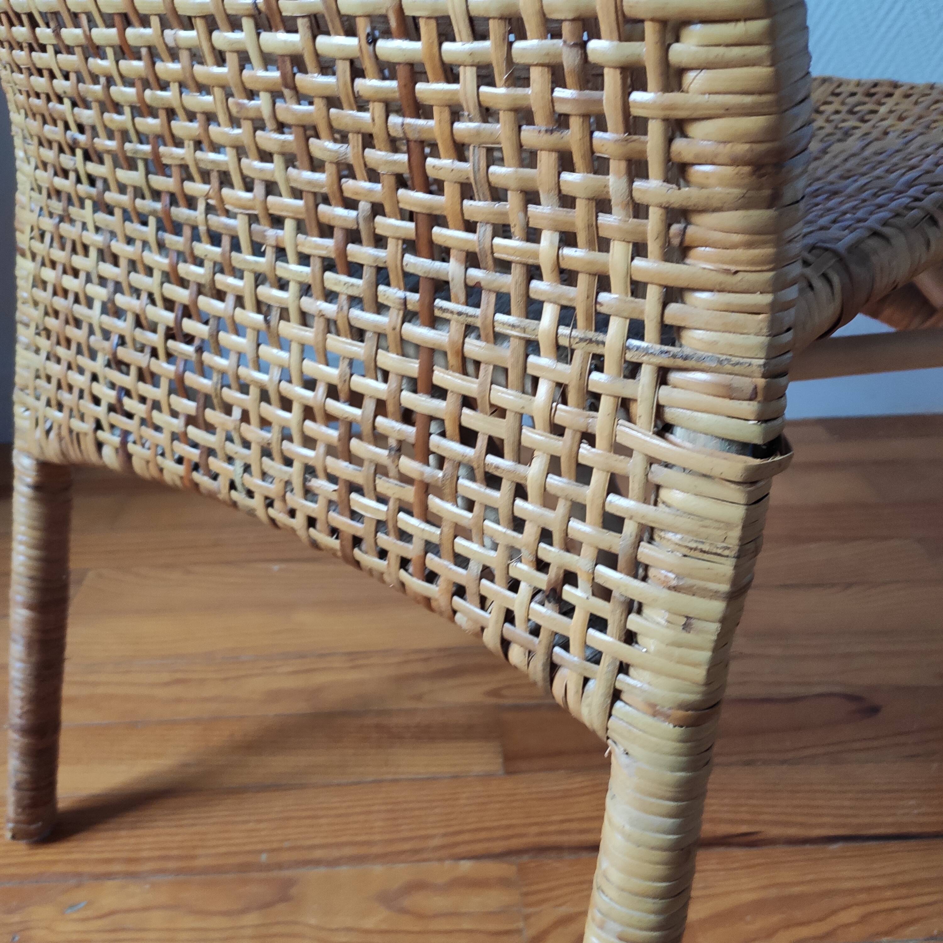 Fauteuil vintage en rotin de Maria Vinka pour Ikéa