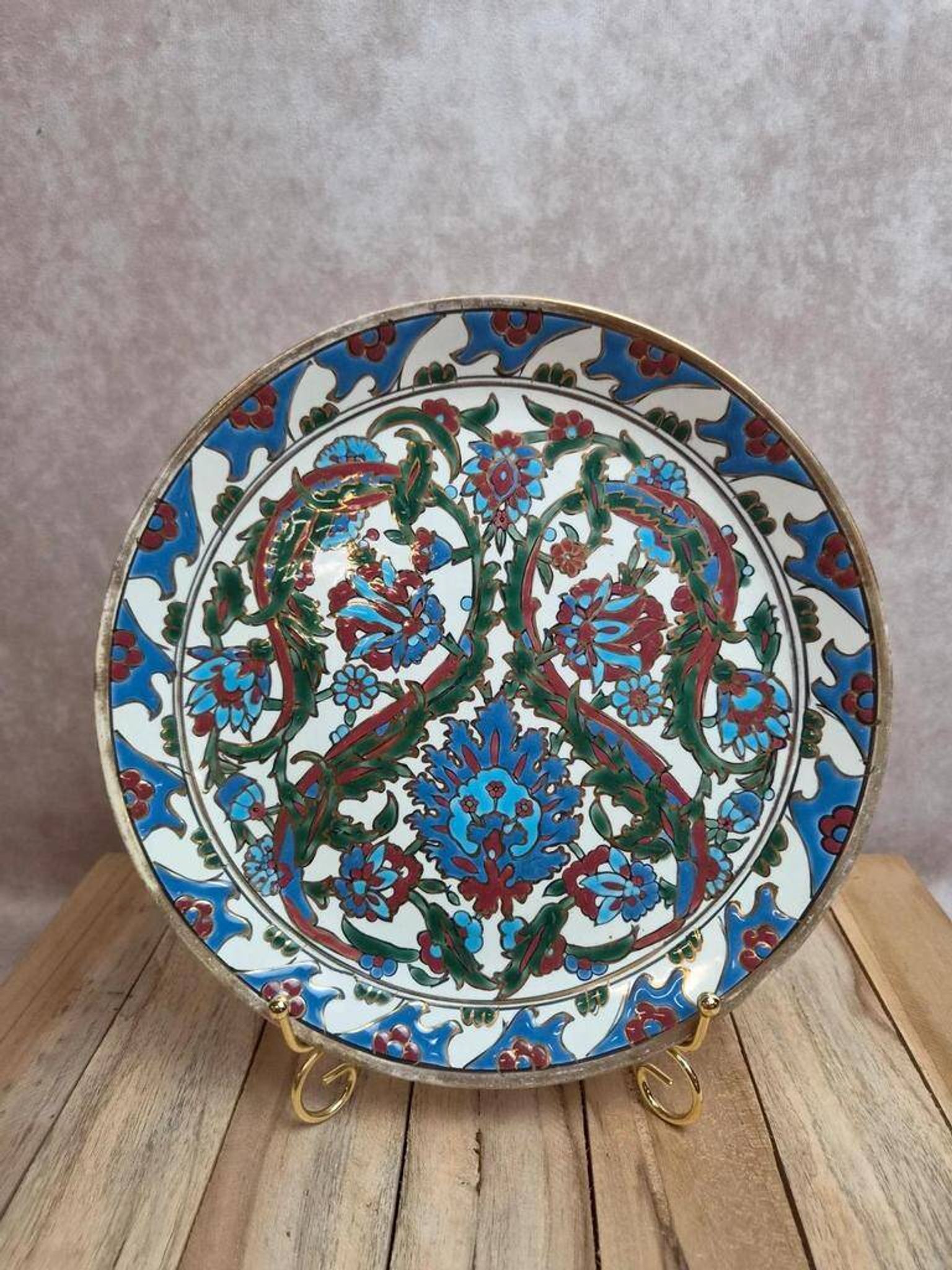 Vintage decorative plate Nassos Rodos-Hellas hand-painted