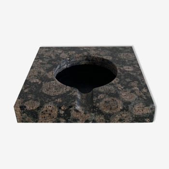 Grey and black speckled marble ashtray