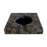 Grey and black speckled marble ashtray