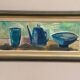 Large Original Swedish Oil on Panel – “Kettle Bowl and Glass” by Louis Zelig – Signed – Vintage & Framed – 40 × 80 cm (15.7" × 31.5")