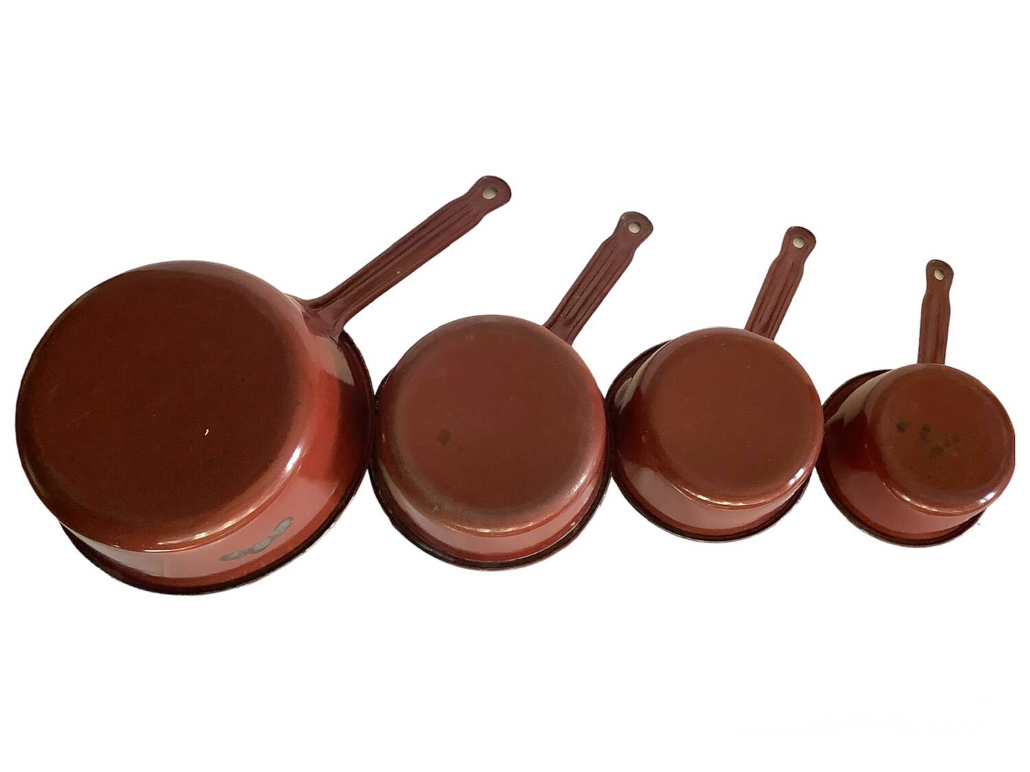 Série de 4 casseroles en tôle émaillée