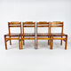 Set of 4 Vintage Pine Chairs, France, 1970s