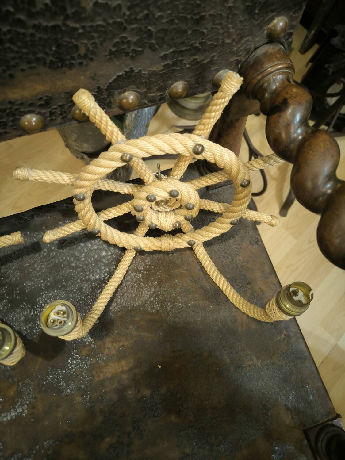 Pair of rope wall sconces