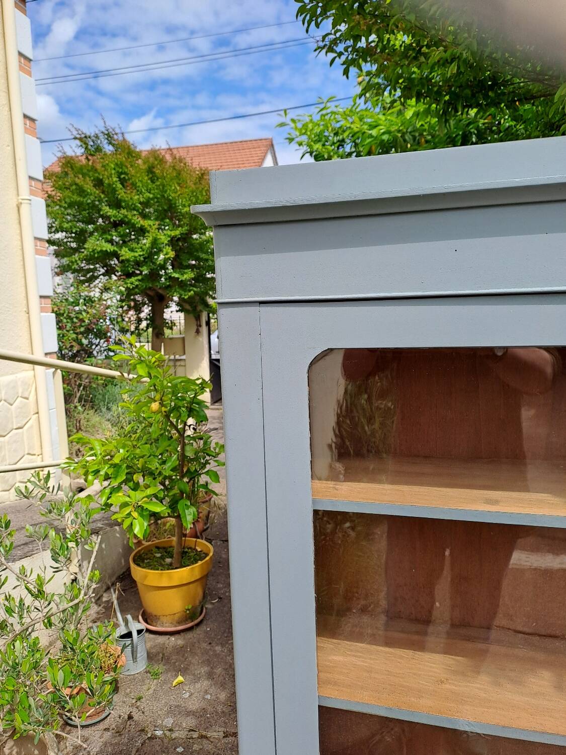 Wardrobe with 1 glass door, late 19th century