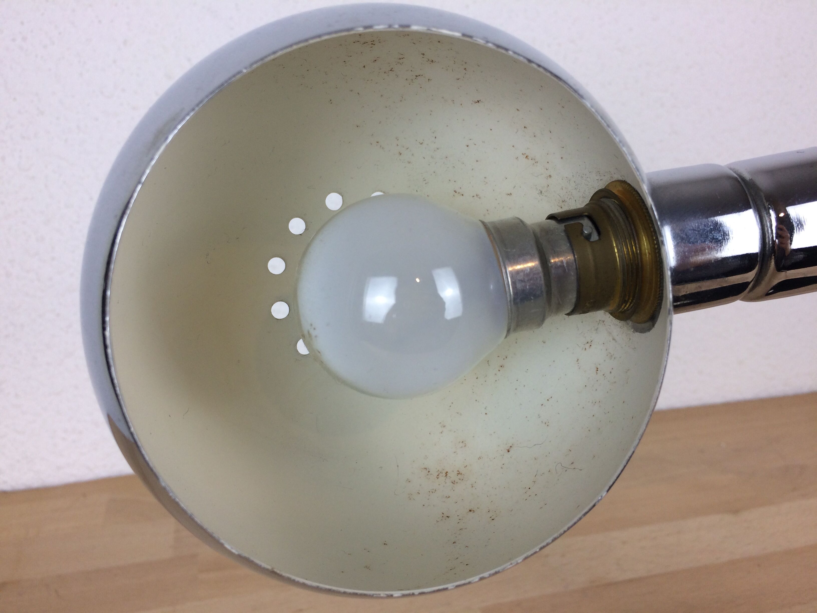 Targetti Sankey desk lamp in chrome, space age, 70's