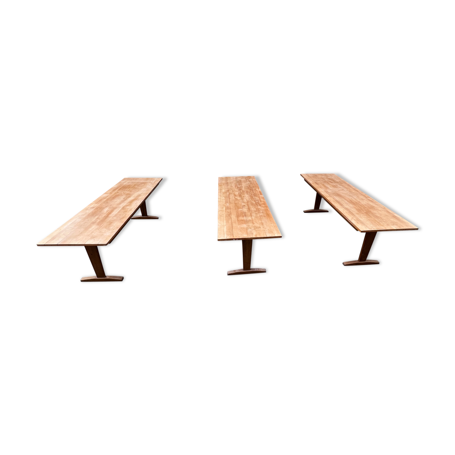 Trio de table bistrot vintage pliante 1950