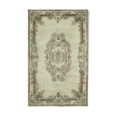 Tapis anatolien surteint tissé à la main des années 1970 194 cm x 307 cm Tapis gris