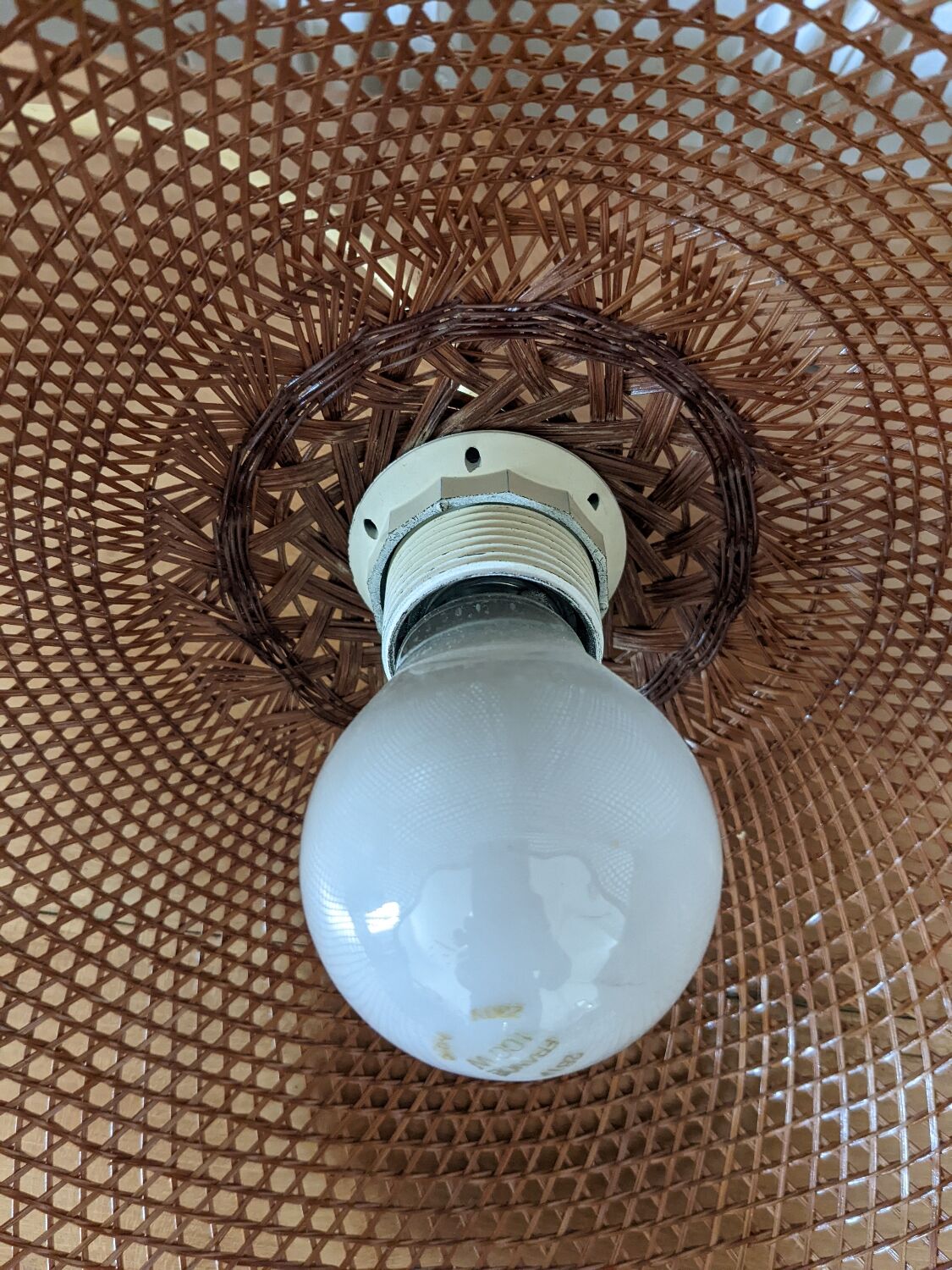 Vintage wicker pendant lamp