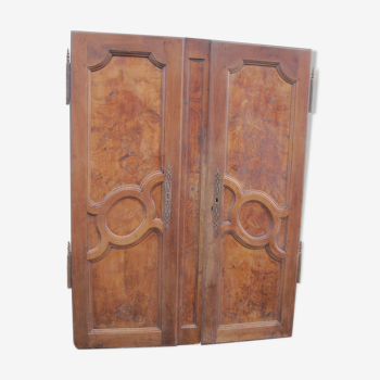 Pair door walnut cabinet