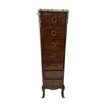 Semainier de style Transition en placage de bois, XXème siècle