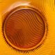 Vintage wavy amber glass fruit bowl, 1970s