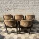 5 wooden and fabric chairs, 60s-70s