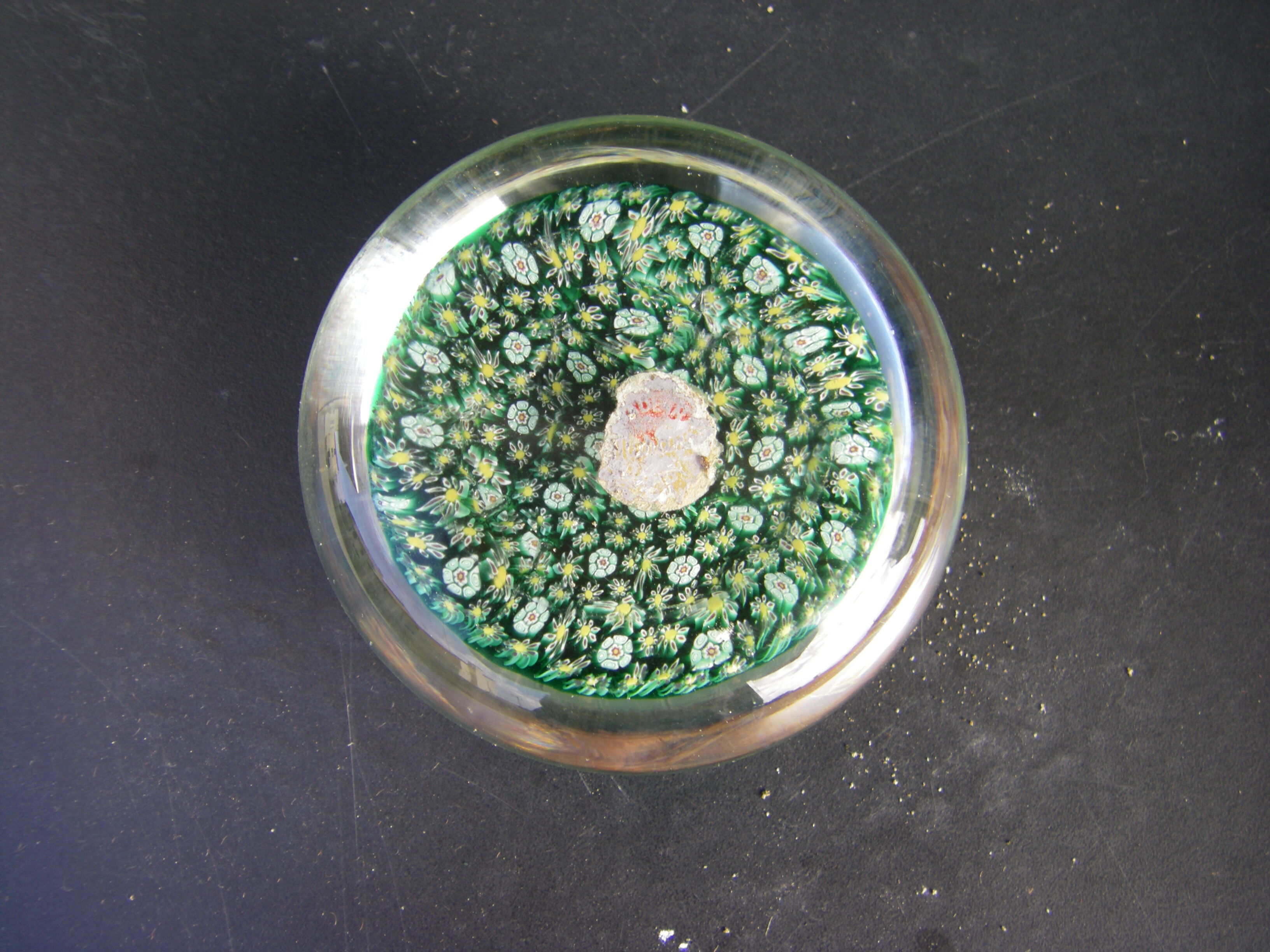 Murano millefiori paperweight sulphide