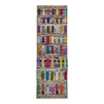 Tapis boho recyclé turc fait main 94 cm x 275 cm