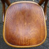 Set of 6 Fischel 1932 bistro chairs with exceptional wooden seats