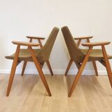 Set of 2 Rare Vintage Lupina Wooden Armchair by Niko Kralj, MCM Shell Chair