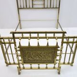 Lit double Art nouveau en laiton italien, début des années 1900