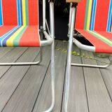 Pair of vintage folding camping chairs