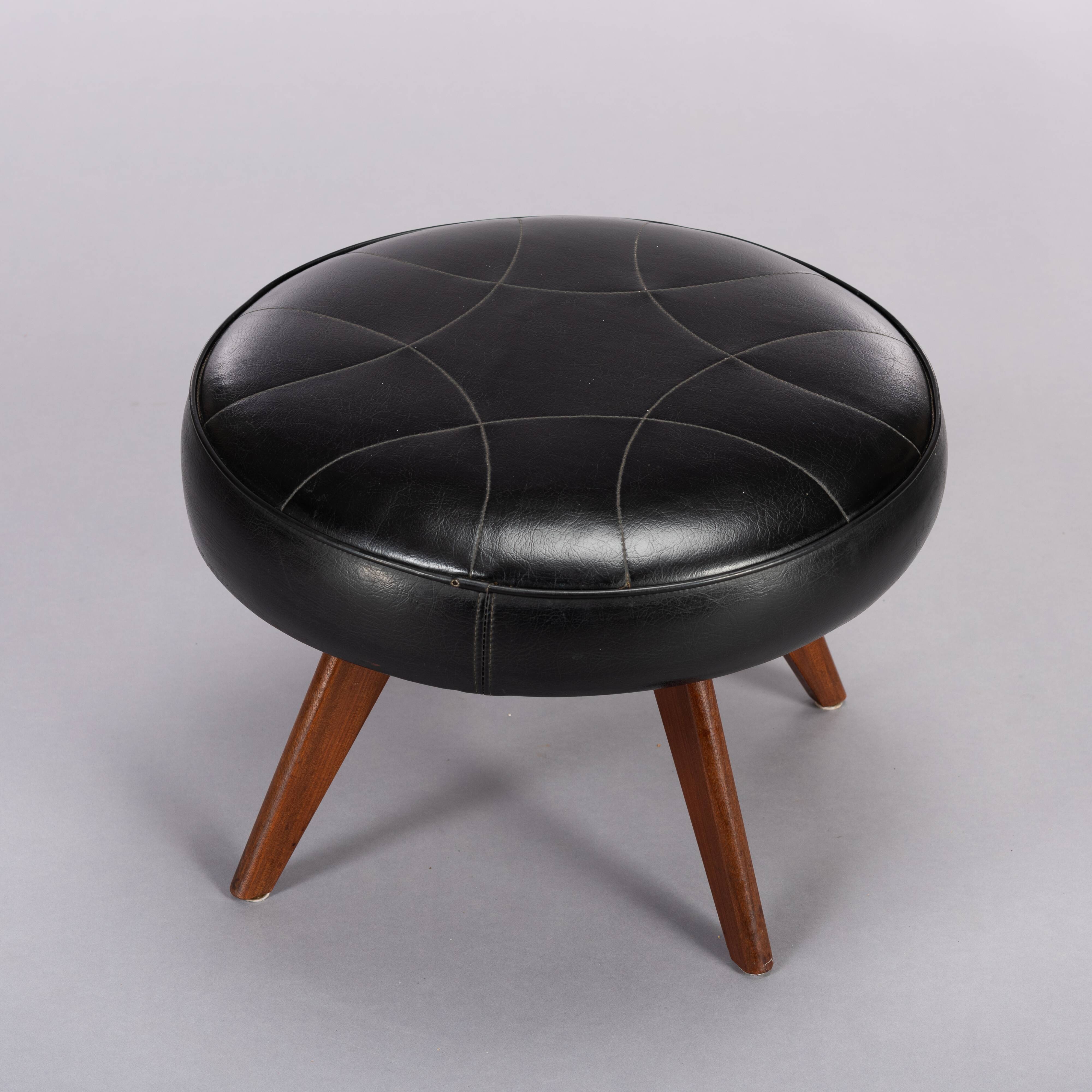 Vintage Danish black stool, 1960s