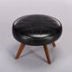 Tabouret noir danois vintage des années 1960