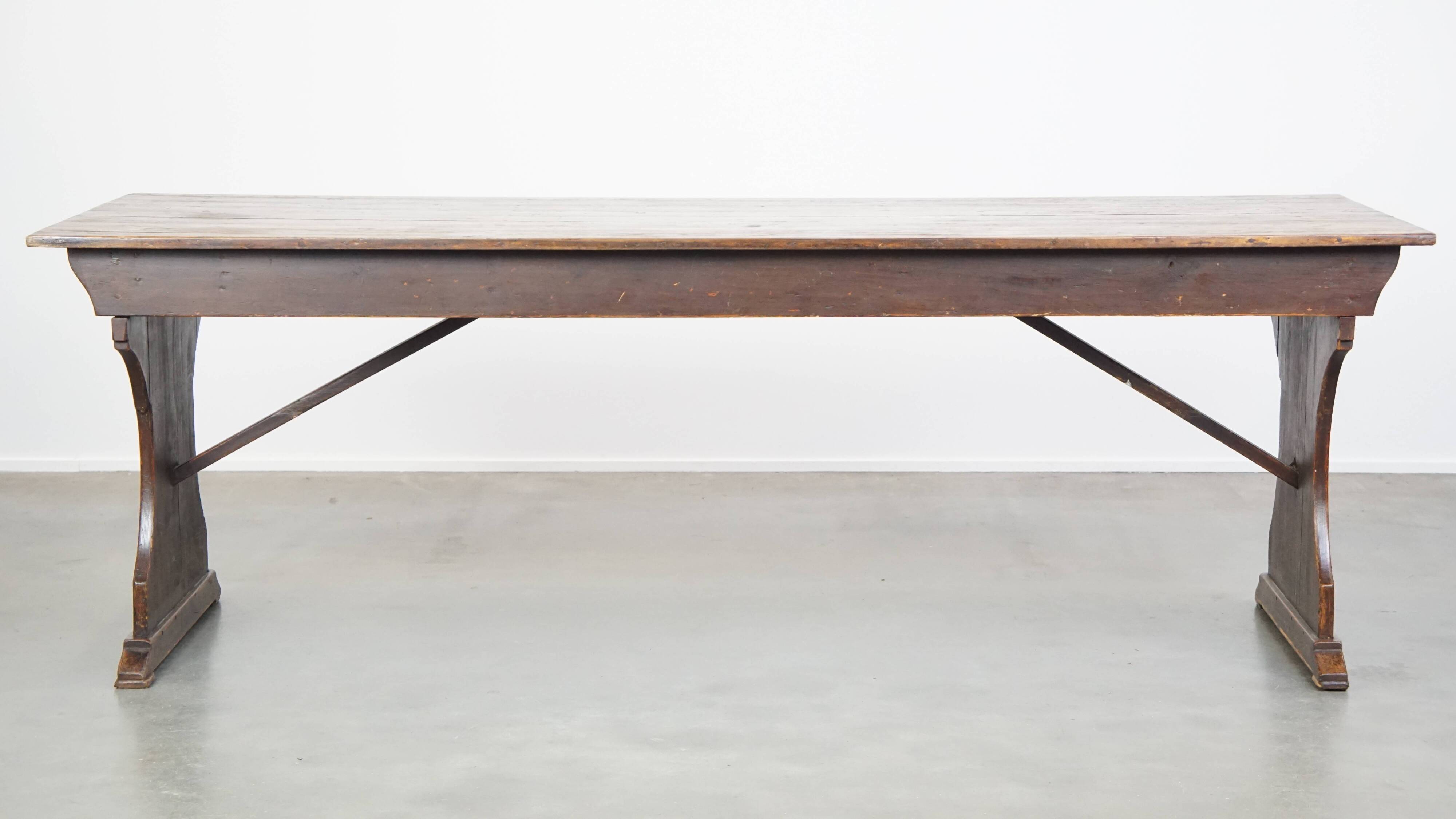 19th-century English pine monastery table.