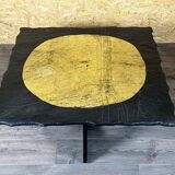 60s 70s Brutalist Coffee Table Side Table Slate Top Design