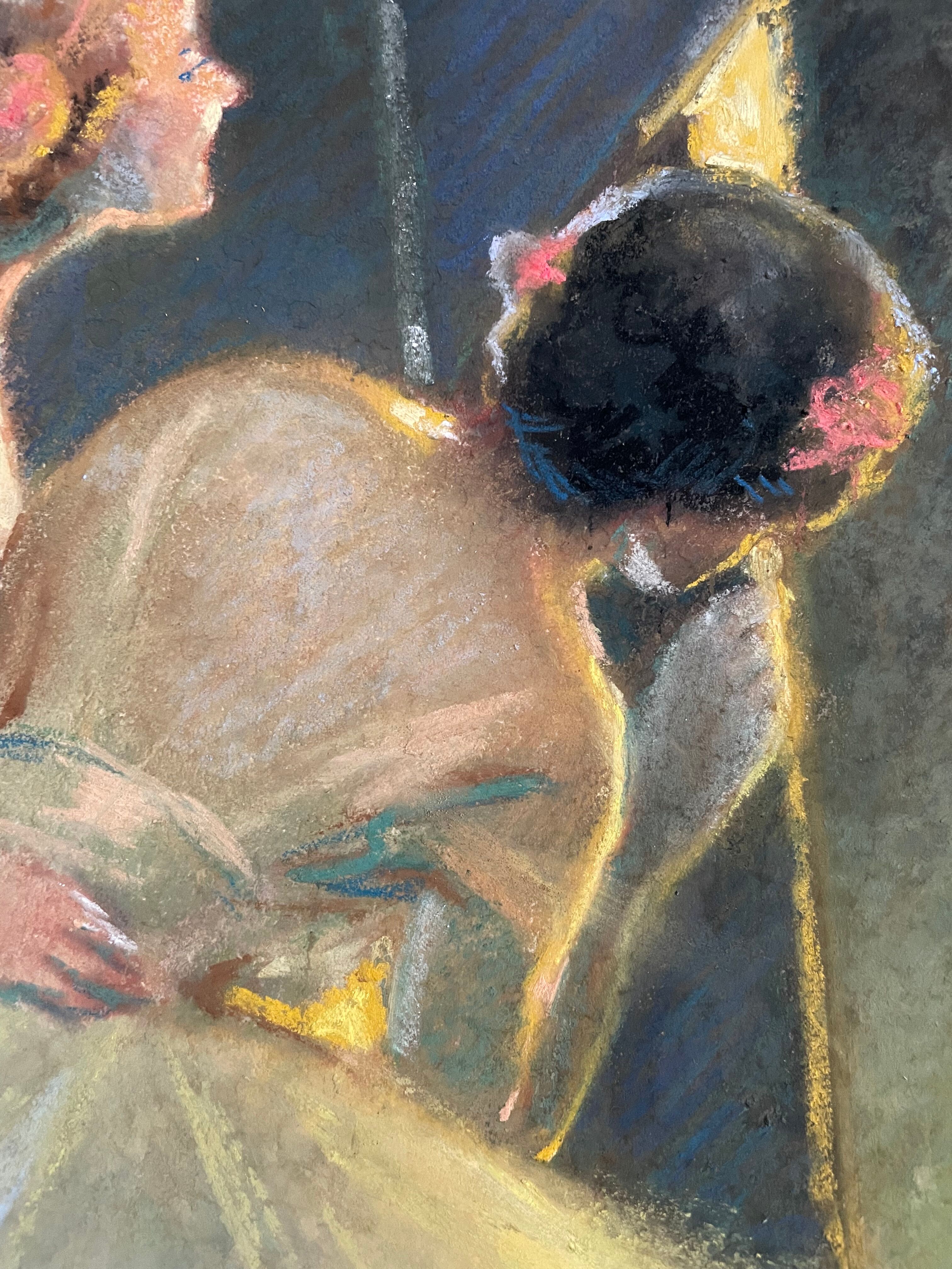 Pastel painting entitled "dance competition" by Charles Bernard 1933