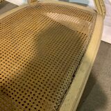 Braided wooden bench.