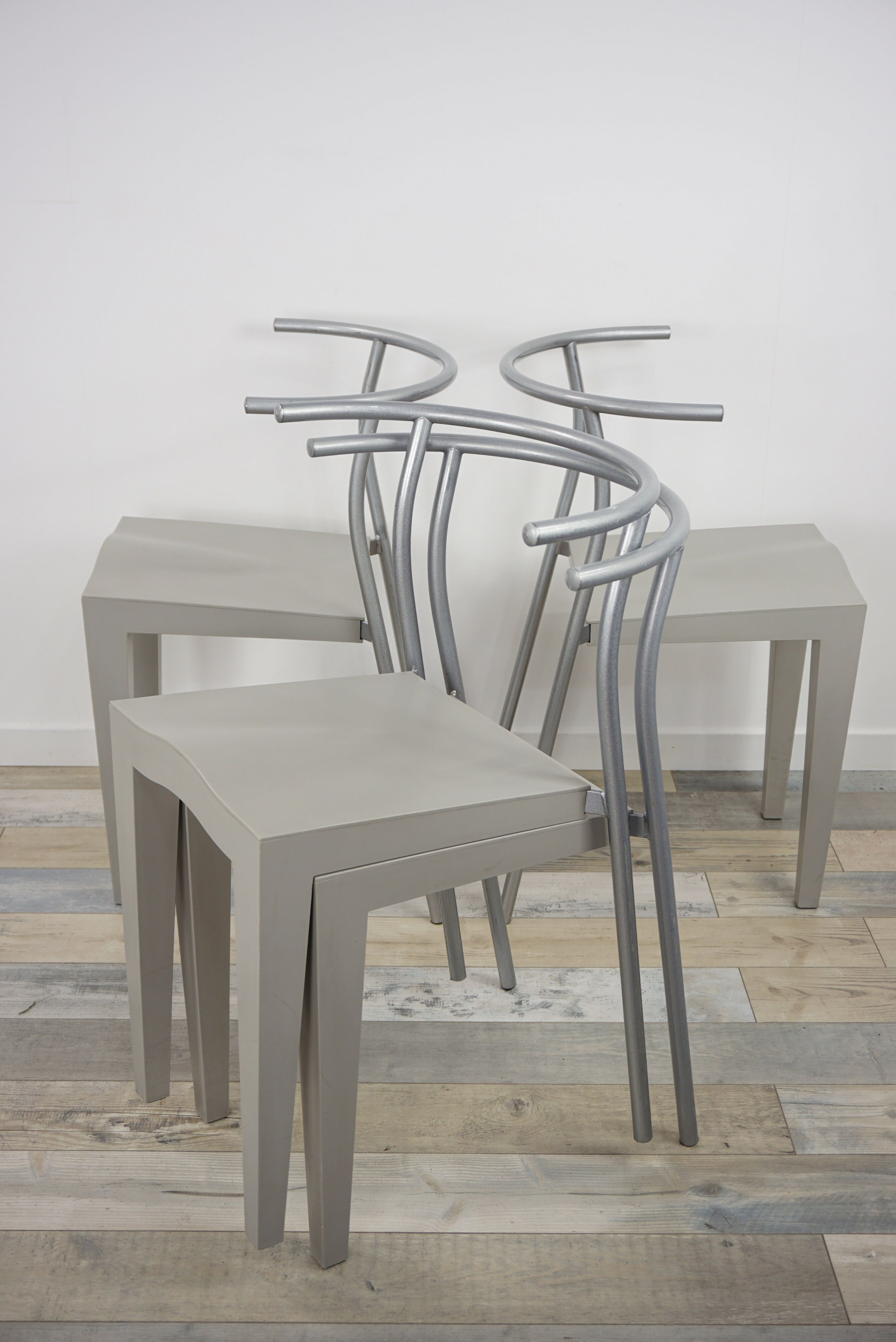 Lot de 4 chaises Dr Glob Design par Philippe Starck pour Kartell